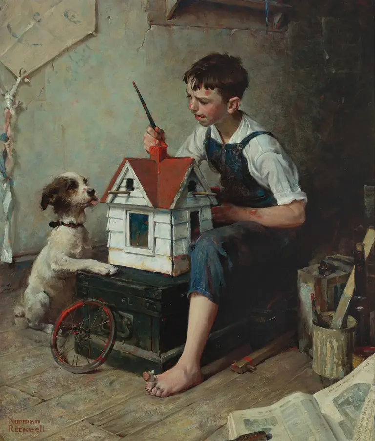 Painting the Little House (1921), de Norman Rockwell