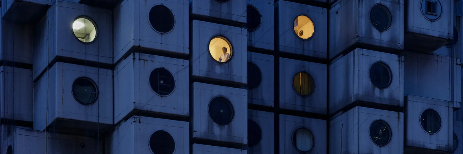 Capsule A1305 from the Nakagin Capsule Tower on view at MoMA