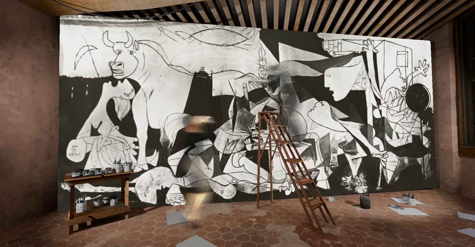 Still from The Metamorphoses of Guernica VR experience at Musée Picasso Paris