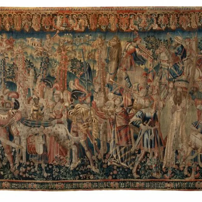 Tapisserie du XVIe siècle représentant une procession, issue des collections du Nationalmuseum