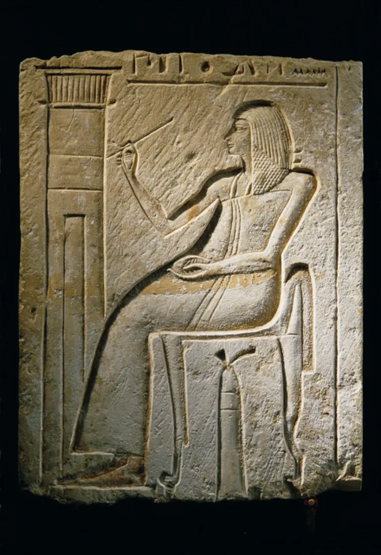 Limestone relief of a vizier decorating his tomb, 19th Dynasty (MEB E-644)