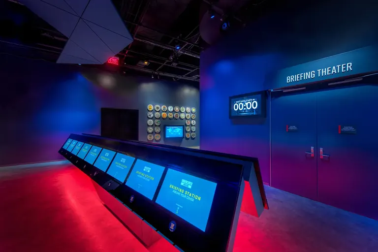 The Briefing Center at the International Spy Museum, where visitors receive a cover identity