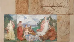 Marie Bracquemond, Les muses des arts, drawing