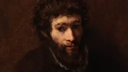 Rembrandt van Rijn, Bust of a Young Bearded Man (detail), about 1656–58, oil on panel