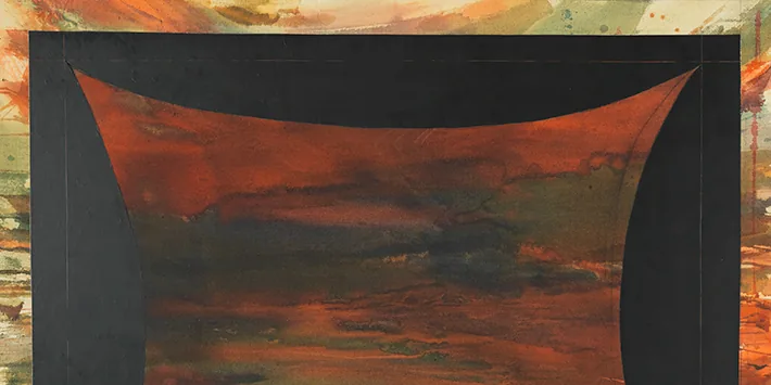 Kay WalkingStick's encaustic painting Homage to Chief Joseph, shown in Stretching the Canvas