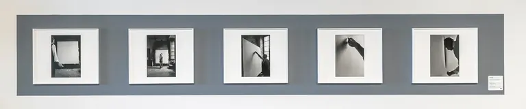Vue de l’installation dans la Sala Fontana, avec la structure en néon