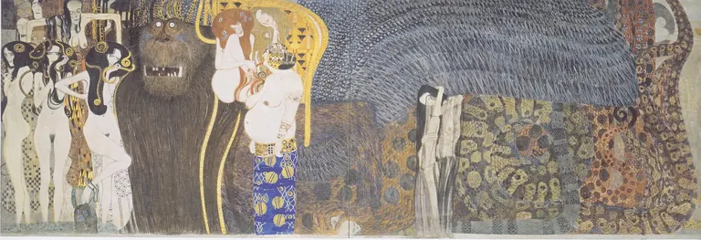 الجزء الأوسط من إفريز بيتهوفن لـ Gustav Klimt