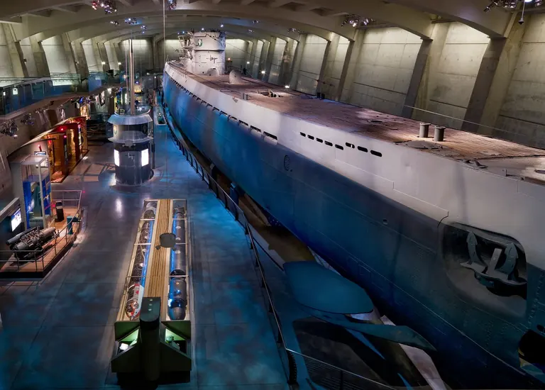 Le sous-marin allemand U-505, exposé au Griffin Museum of Science and Industry