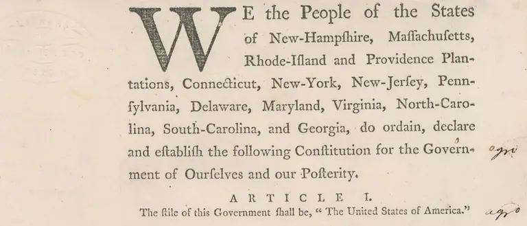 Display case for We The People: The Adamses & the U.S. Constitution at the Massachusetts Historical Society