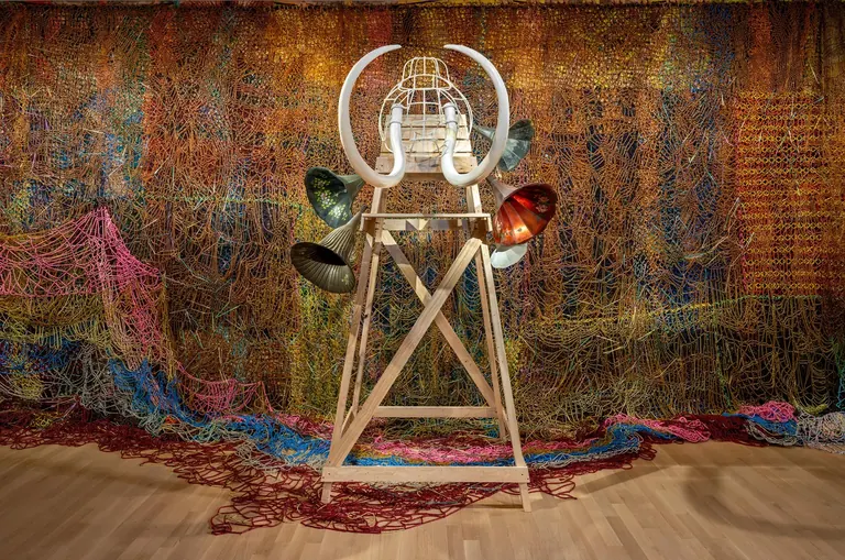 Installation view of Nick Cave: Mammoth at the Smithsonian American Art Museum