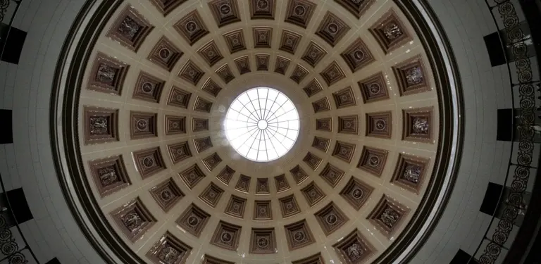 View of the dome inside the rotunda of the Altes Museum