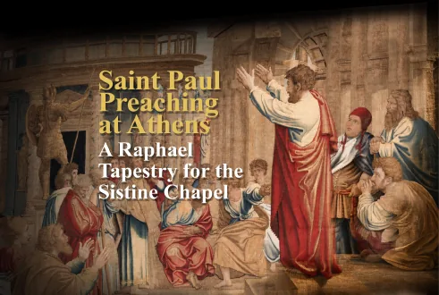 Tapisserie de Raphaël représentant saint Paul prêchant à Athènes