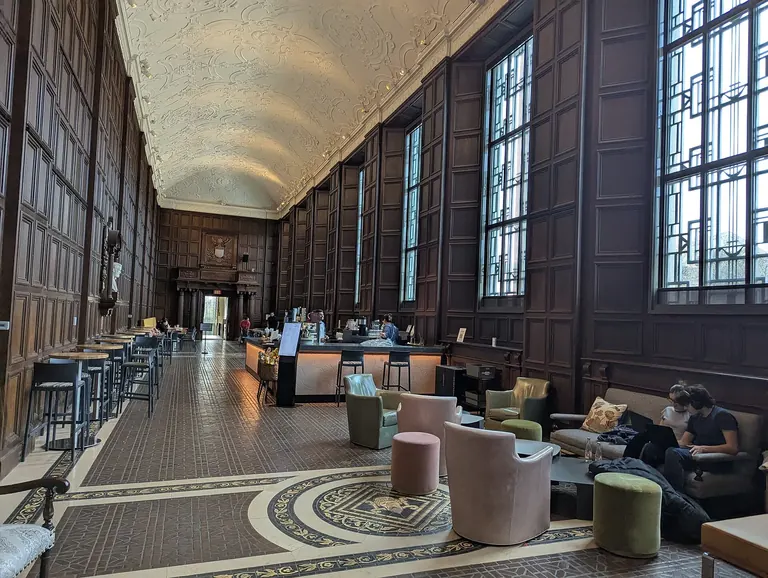 The Quill & Crumb cafe in the oak-panelled Great Hall of the Folger Shakespeare Library