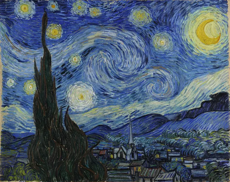 Vincent van Gogh，《星月夜》（The Starry Night，1889），MoMA 藏品
