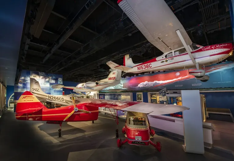 Aircraft on display in the Thomas W. Haas We All Fly gallery