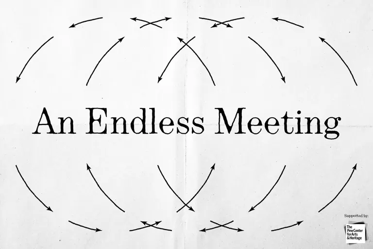 Bannière de l’exposition An Endless Meeting, Vox Populi