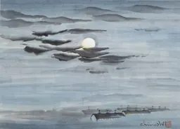 Chiura Obata, Topaz War Relocation Center by Moonlight, 1943
