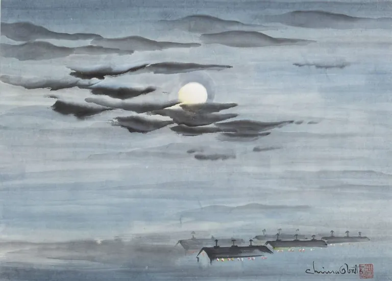 Chiura Obata, Topaz War Relocation Center by Moonlight, 1943