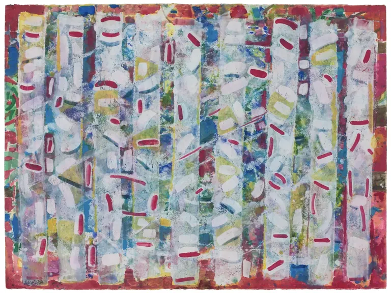 David Driskell, White Birches, 1986, egg tempera on paper