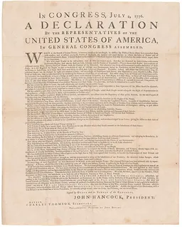 Dunlap broadside of the Declaration of Independence at the Morgan Library