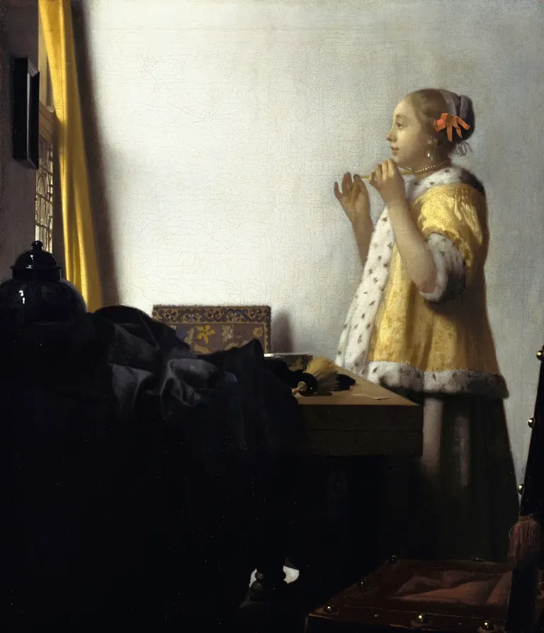 Jan Vermeer, Young Lady with a Pearl Necklace, c. 1660/65