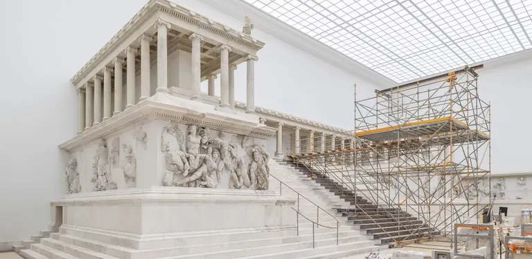 The Pergamon Altar hall during renovation, 2026