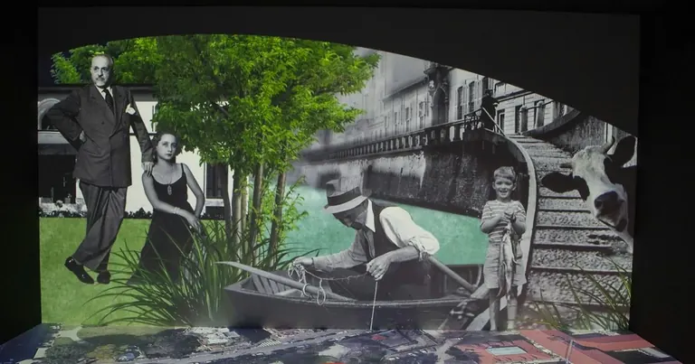 Installation vidéo Un ambiente per l'Ambiente dans le garage de la Villa Necchi