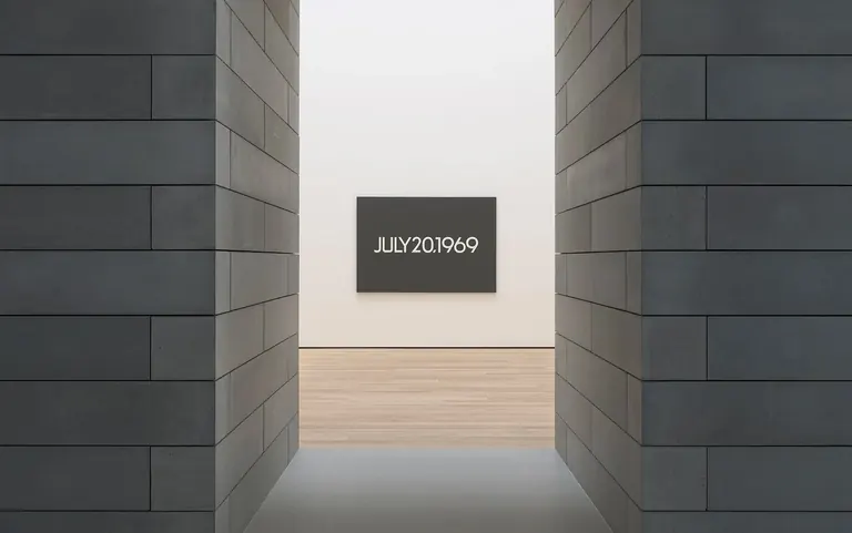On Kawara's Moon Landing triptych of date paintings in Room 3 of the Pavilions at Glenstone