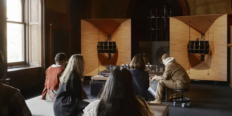 Devon Turnbull's handcrafted high-fidelity listening room installation at Cooper Hewitt