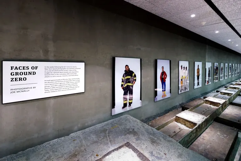 Joe McNally's life-size portraits in the Faces of Ground Zero installation at the 9/11 Memorial Museum