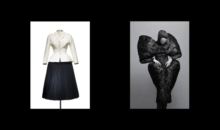 Créations de haute couture de Christian Dior et Alexander McQueen présentées dans l’exposition « Dior to McQueen: Fashioning Form »