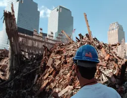 US Coast Guard photograph of a worker at Ground Zero following the September 11, 2001 attacks