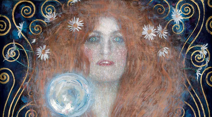تفصيل من لوحة Nuda Veritas (1899) لـ Gustav Klimt