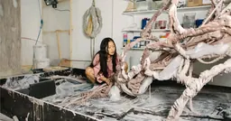Mire Lee's sculptural installation of silicone, steel and moving parts