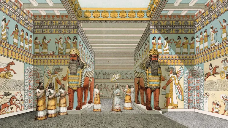 “Preserving Assyria”展览中展出的亚述浮雕复制品