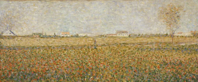 Détail d’un tableau de Seurat présenté dans l’exposition Impressionism and French Modernism
