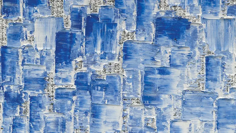 Détail de Conjunction 25-19 (2025) de Ha Chong-Hyun, huile sur toile de chanvre