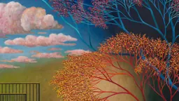 Landscape painting by Scott Kahn on view at David Zwirner, New York