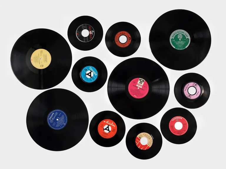 11 album covers in varying sizes