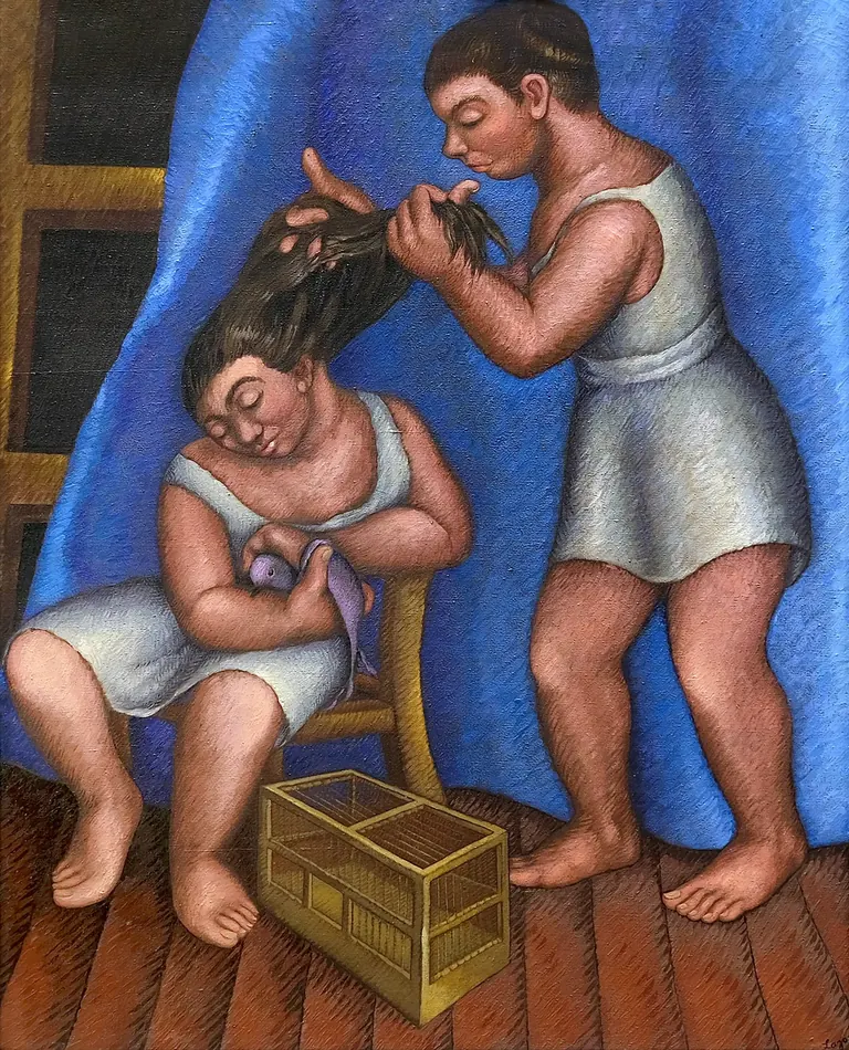 Niñas con jaula, de la col·lecció del segle XX del MUNAL