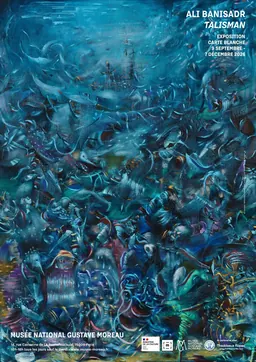 Poster for Talisman, Ali Banisadr's carte blanche exhibition at Musée Gustave Moreau