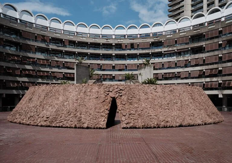 Delcy Morelos's earthwork installation of soil, clay and spices in the Sculpture Court