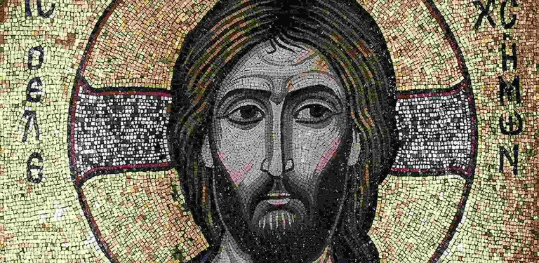 Byzantine mosaic icon of Christ the Merciful
