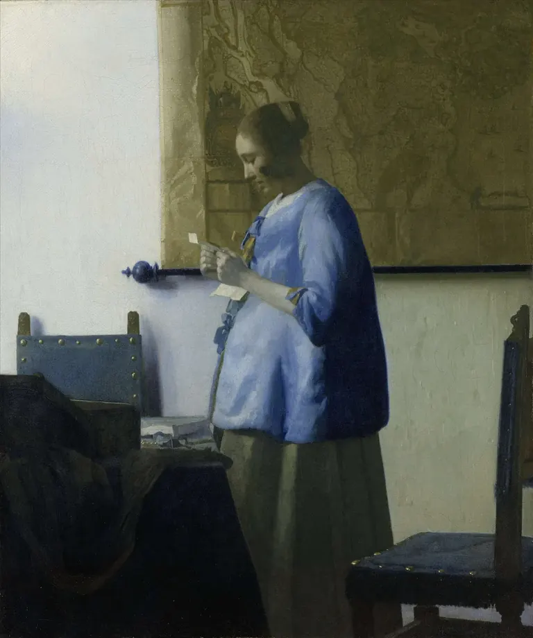 Johannes Vermeer, Frau in Blau beim Lesen eines Briefes (um 1663)