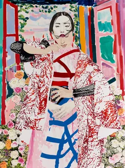 Christiane Lyons, Leonora: Arrangement in Radiant Magenta and Cadmium Red Light, 2021