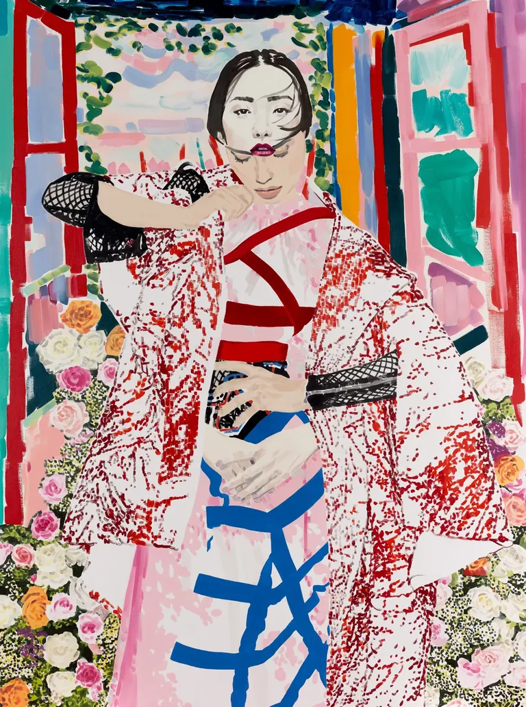 Christiane Lyons, Leonora: Arrangement in Radiant Magenta and Cadmium Red Light, 2021