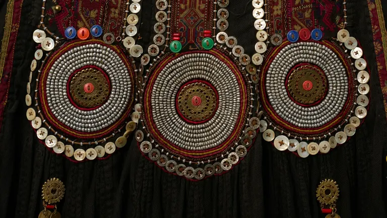 An embroidered textile from the SWANA region shown in Embroidered Traditions from Morocco to Afghanistan