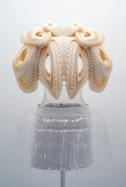 A sculptural haute couture ensemble by Iris van Herpen