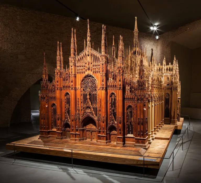 Maquette architecturale en bois de la cathédrale de Milan (Modellone)