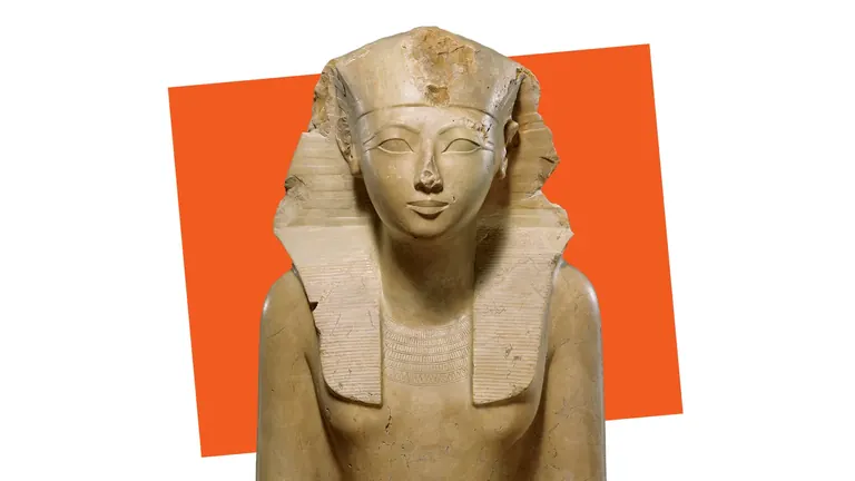 Seated statue of the pharaoh Hatshepsut (detail), Egyptian, New Kingdom, 18th Dynasty